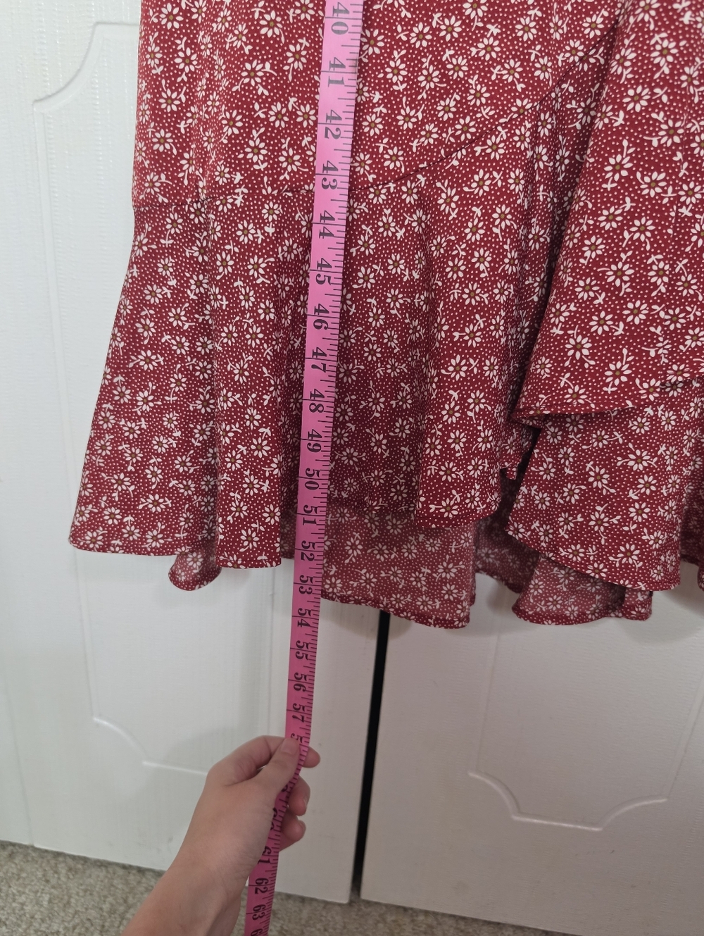 Midi Wrap Dress in Burgundy Floral - Picture 4 of 9